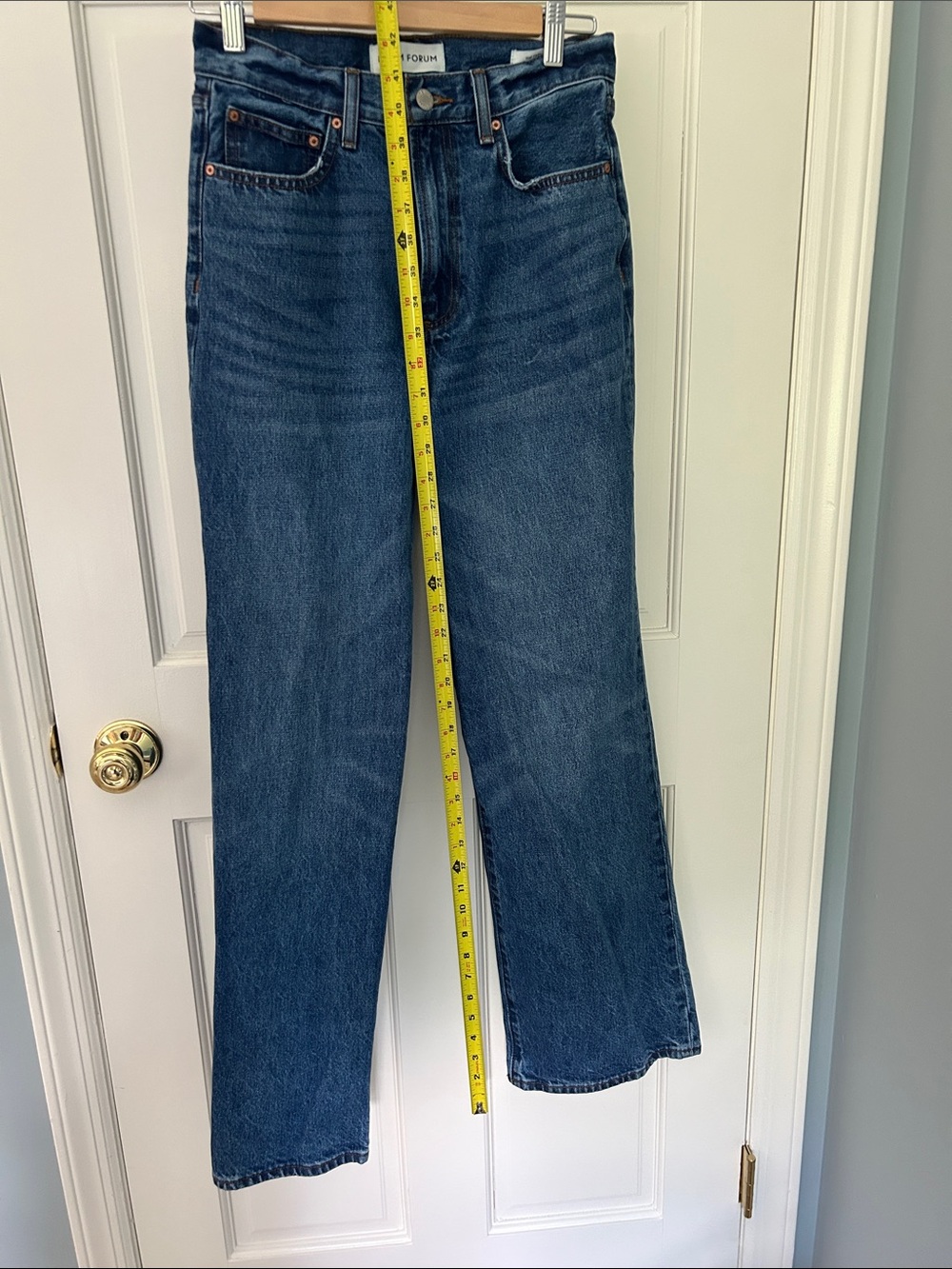 Denim Forum Farrah High-Rise Wide Leg Jeans in Dark Blue, like new! Sz 27 Tall